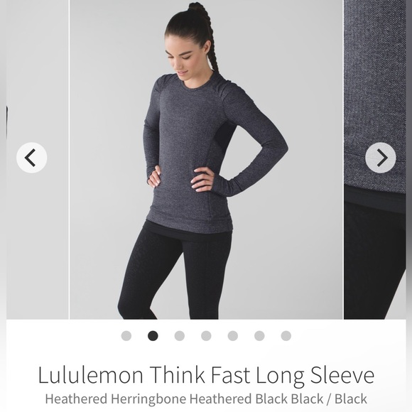 lululemon athletica Tops - Lululemon think fast pullover black herringbone sz 6